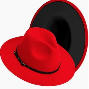 Red with Black Bottom fedora